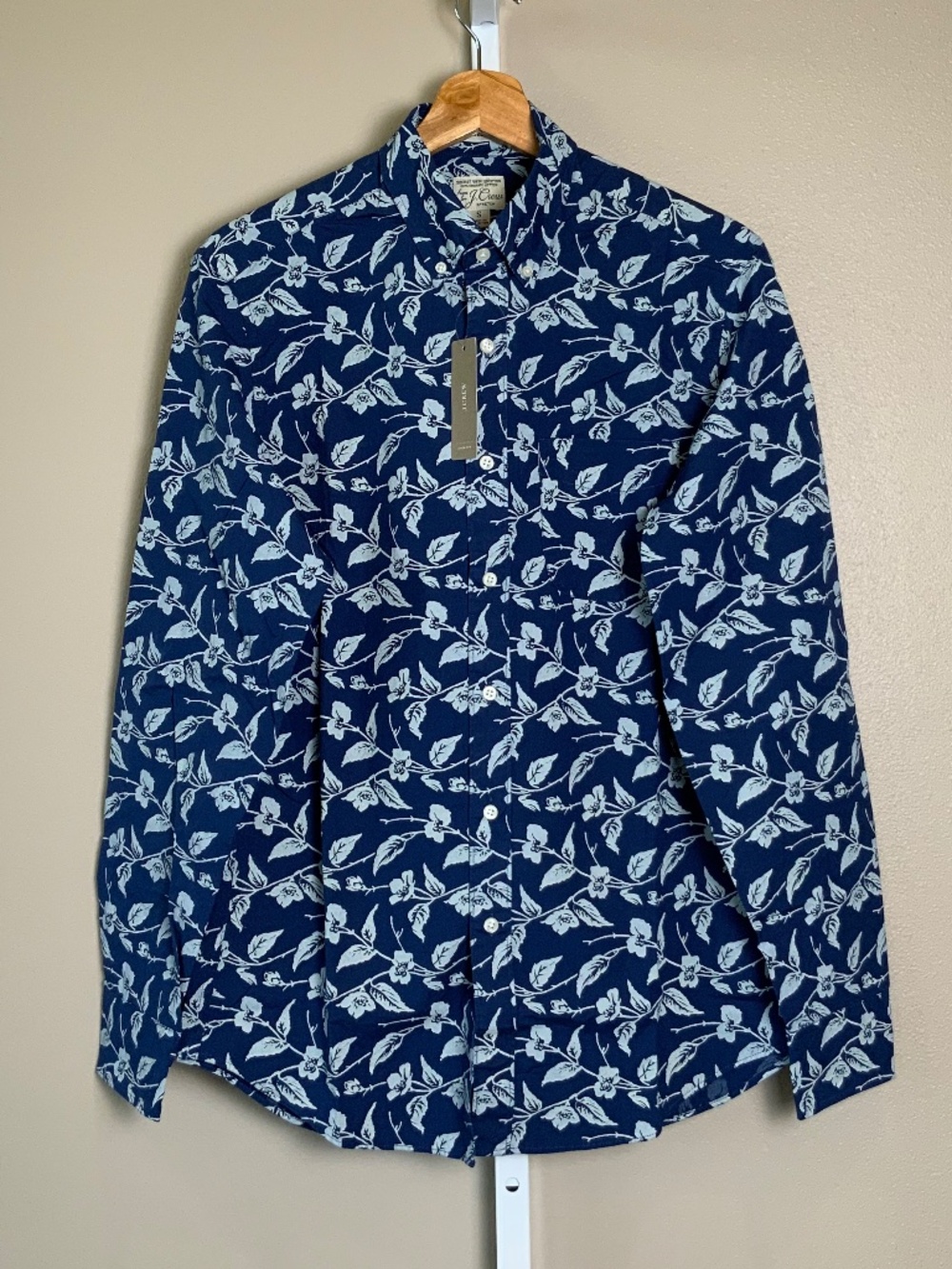 J. Crew Slim Stretch Secret Wash Button Down Shirt Bell Flowers Print